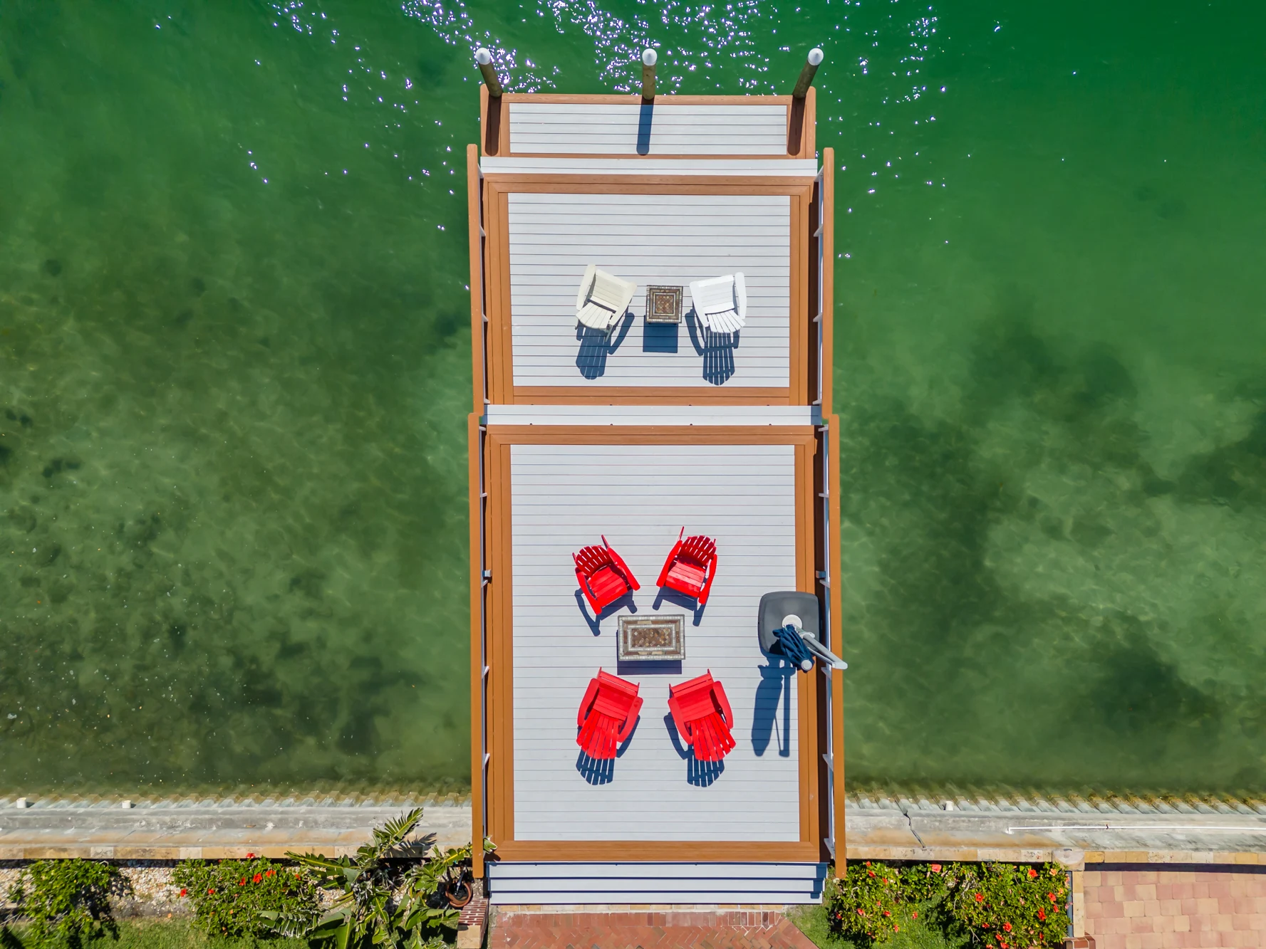 Aerial of an Enterprise Marine custom dock in St. Petersburg, FL