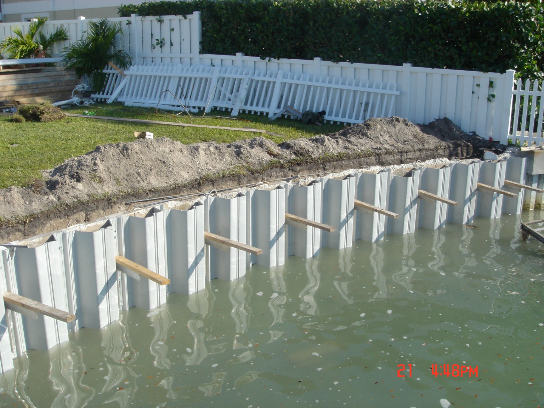 New vinyl sheet pile install